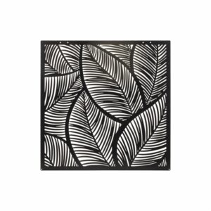 Cuadro Corte Laser Hojas Negro FUZHOU 60 X 60 CM