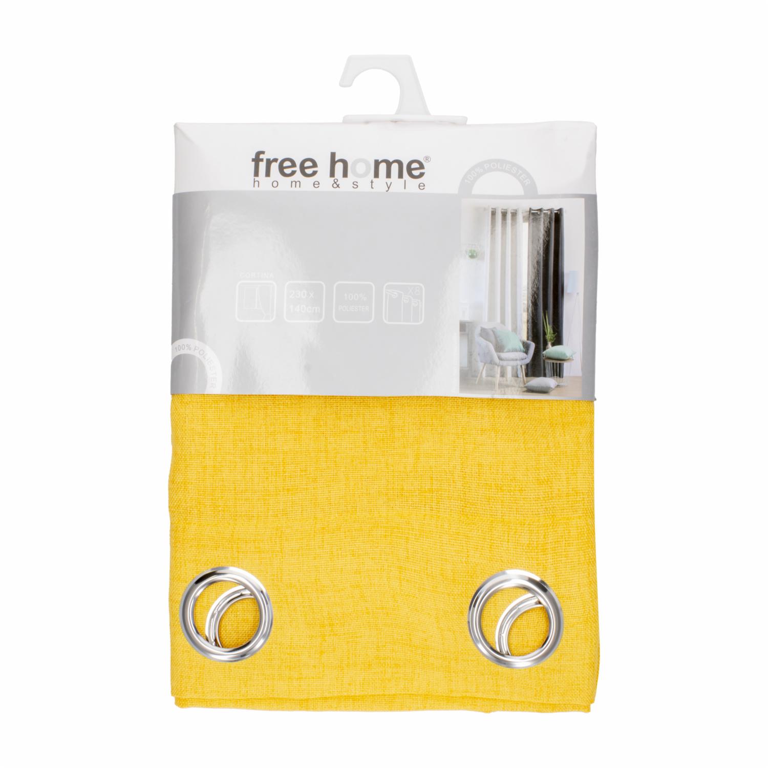 Cortina Sólida Amarillo FREE HOME 230 X 140 Cm