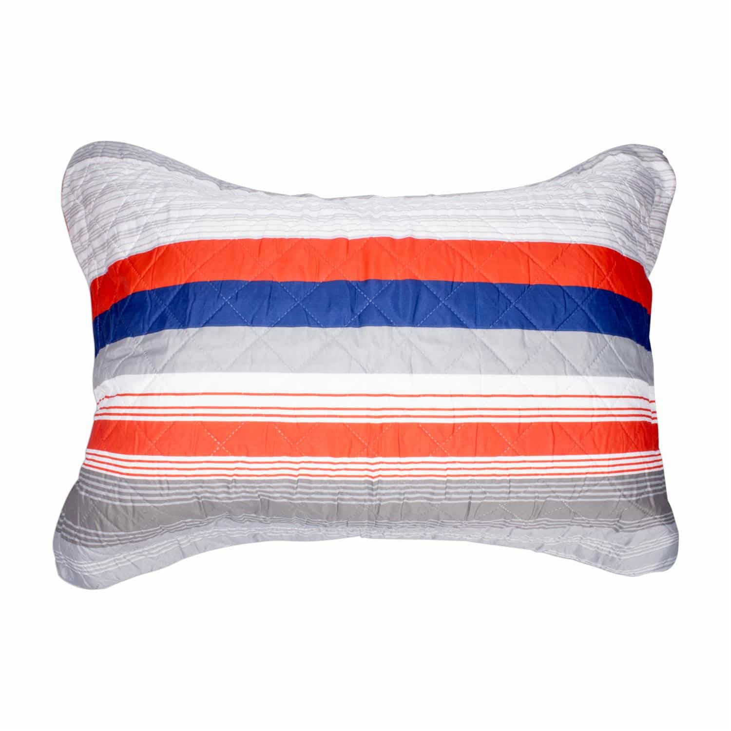 Cubrecama Patchwork Franjas Rojo Gris FREE HOME 1 Plaza Y 1/2 - Imagen 3