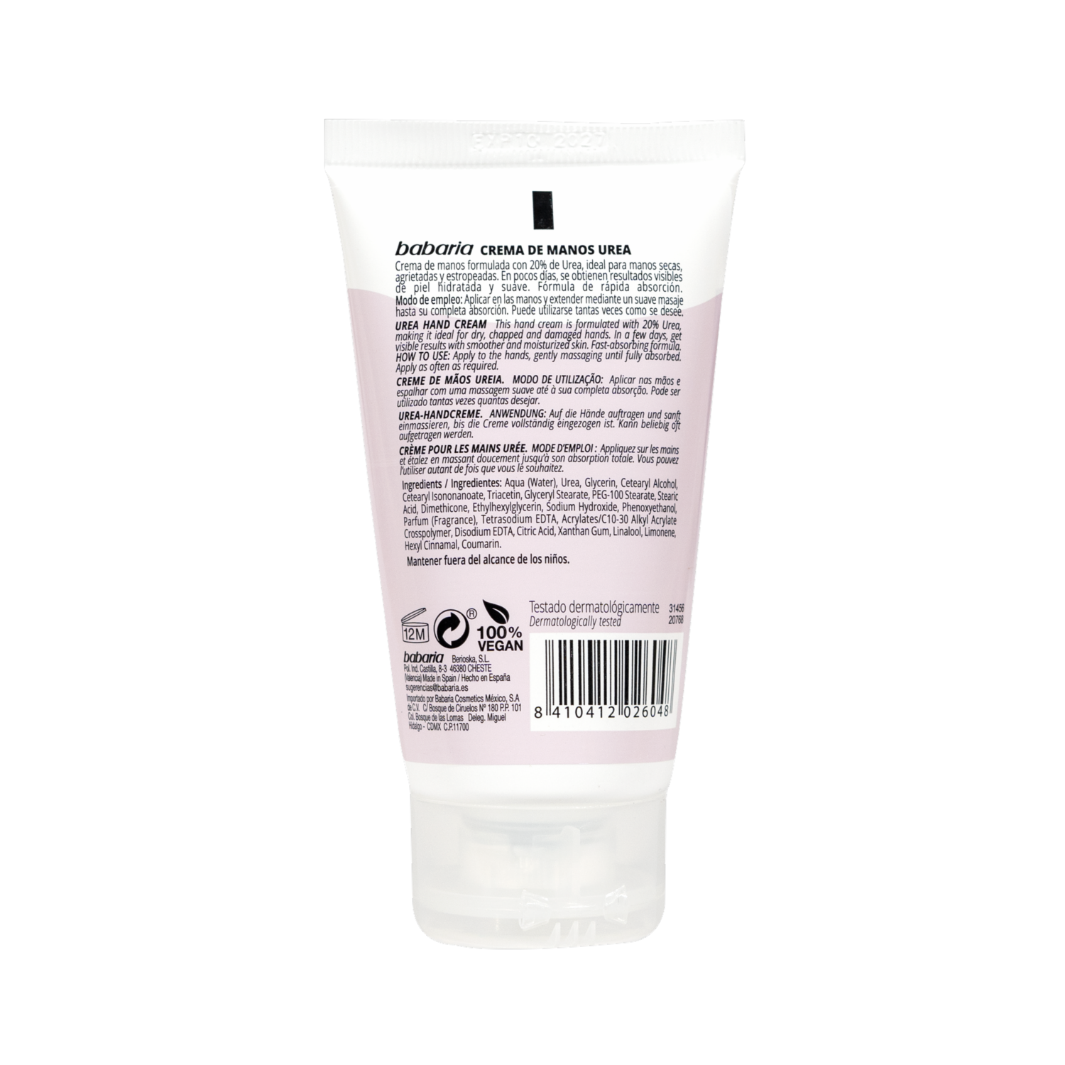 Crema Para Manos Reparadora Con 20% De Úrea BABARIA 50 Ml