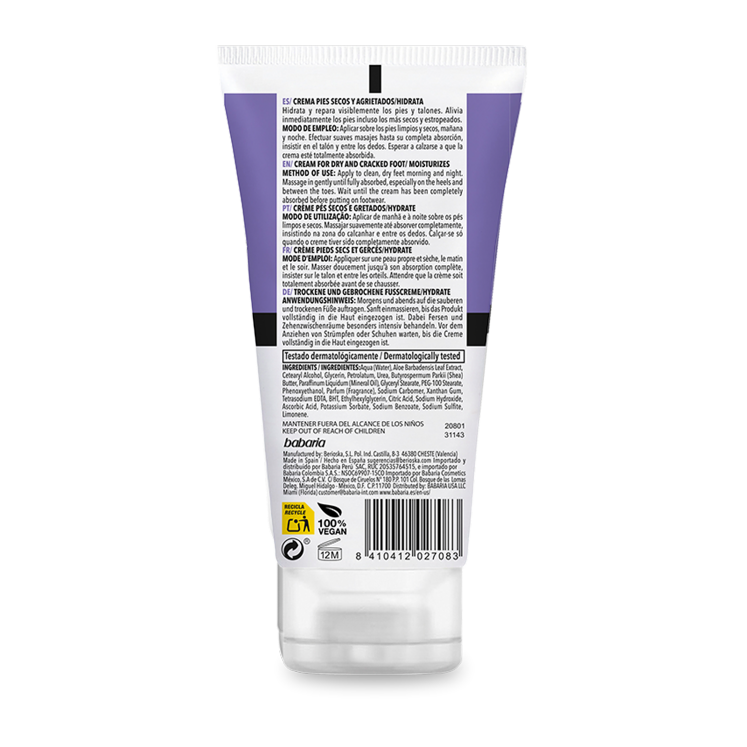Crema Para Pies Secos Y Agrietados BABARIA 150 Ml