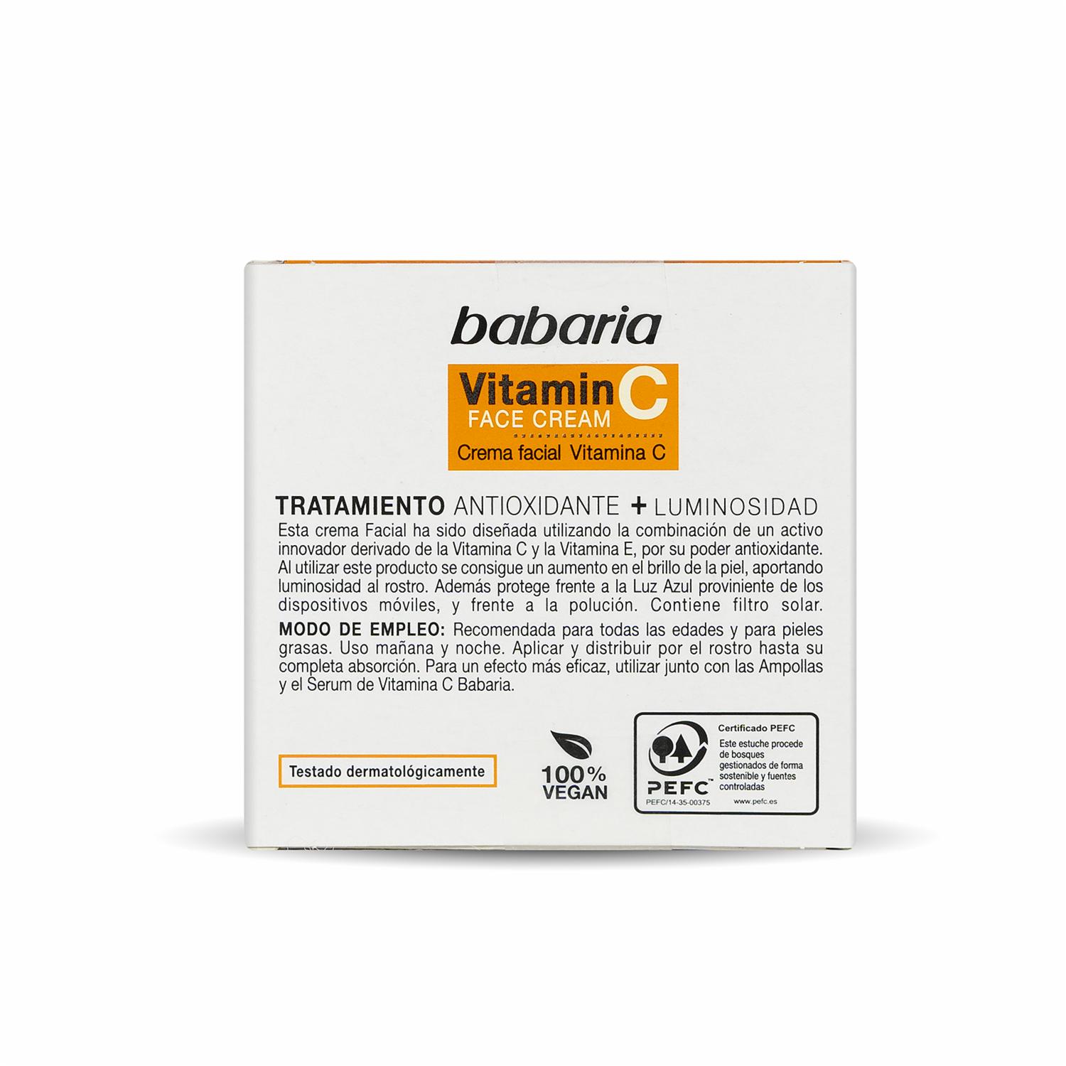 Crema Facial Con Vitamina C Día Y Noche BABARIA 50 Ml