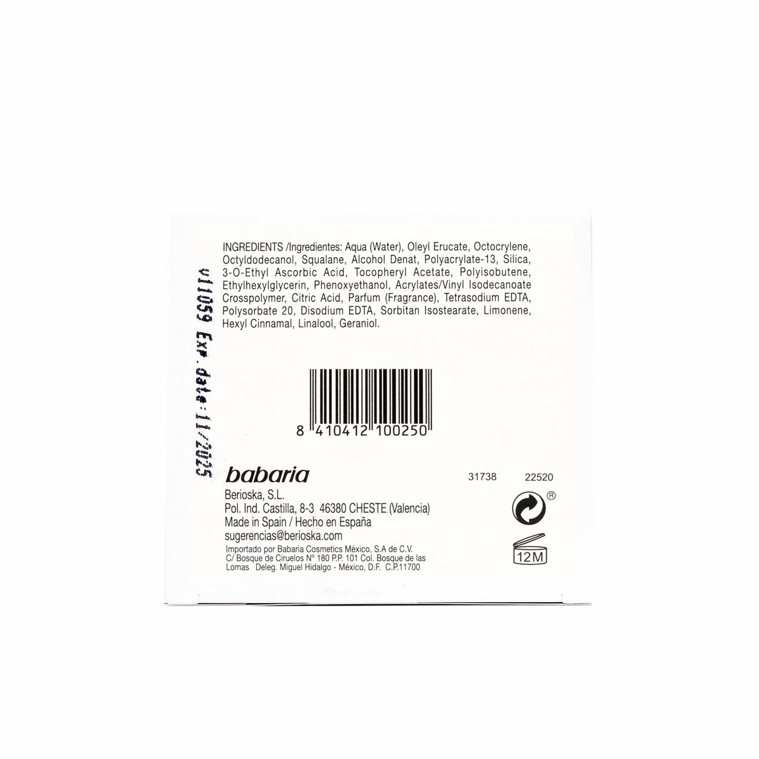 Crema Facial Con Vitamina C Día Y Noche BABARIA 50 Ml