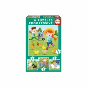 Rompecabezas Progresivo Animales De La Granja EDUCA 4 Puzles