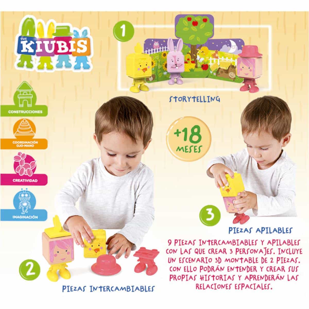 Juego Kiubis La Pequeña Granja Y Las Manzanas EDUCA Incluye Accesorios - Imagen 3