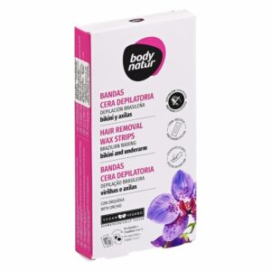 Cera Depilatoria Corporal En Bandas Bikini Y Axilas Con Orquídea BODY NATUR 8X4 Unidades