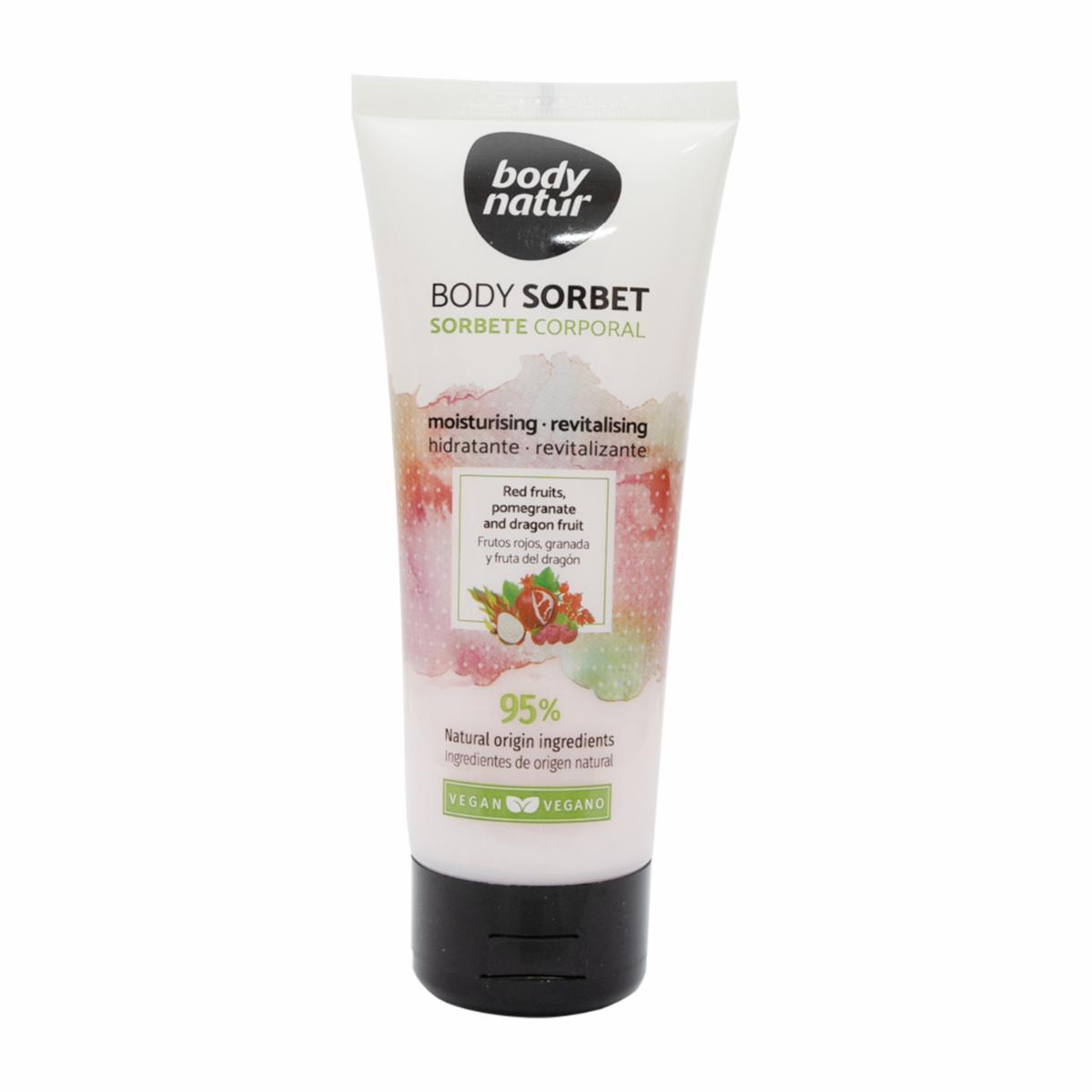 Crema Corporal Hidratante Frutos Rojos + Granada Y Fruta Dragón BODY NATUR 200 Ml