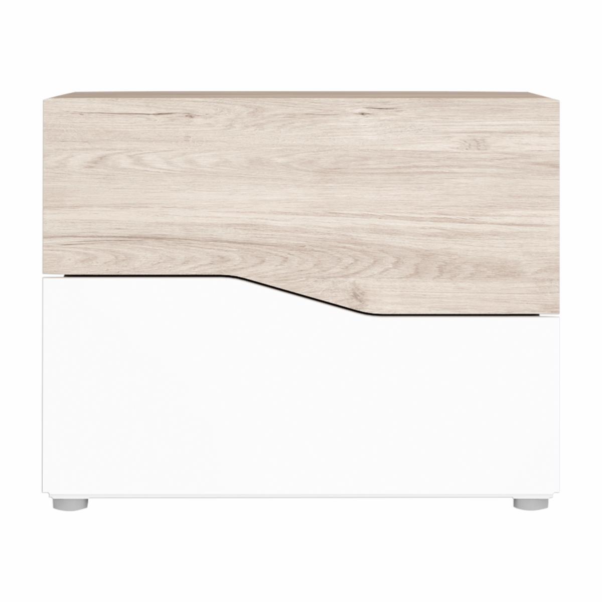 Velador Cannes Blanco Poro Sable FABRIKIT 2 Cajones
