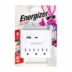 Tomacorriente Eléctrico De 3 Salidas Con Puerto USB ENERGIZER Unidad