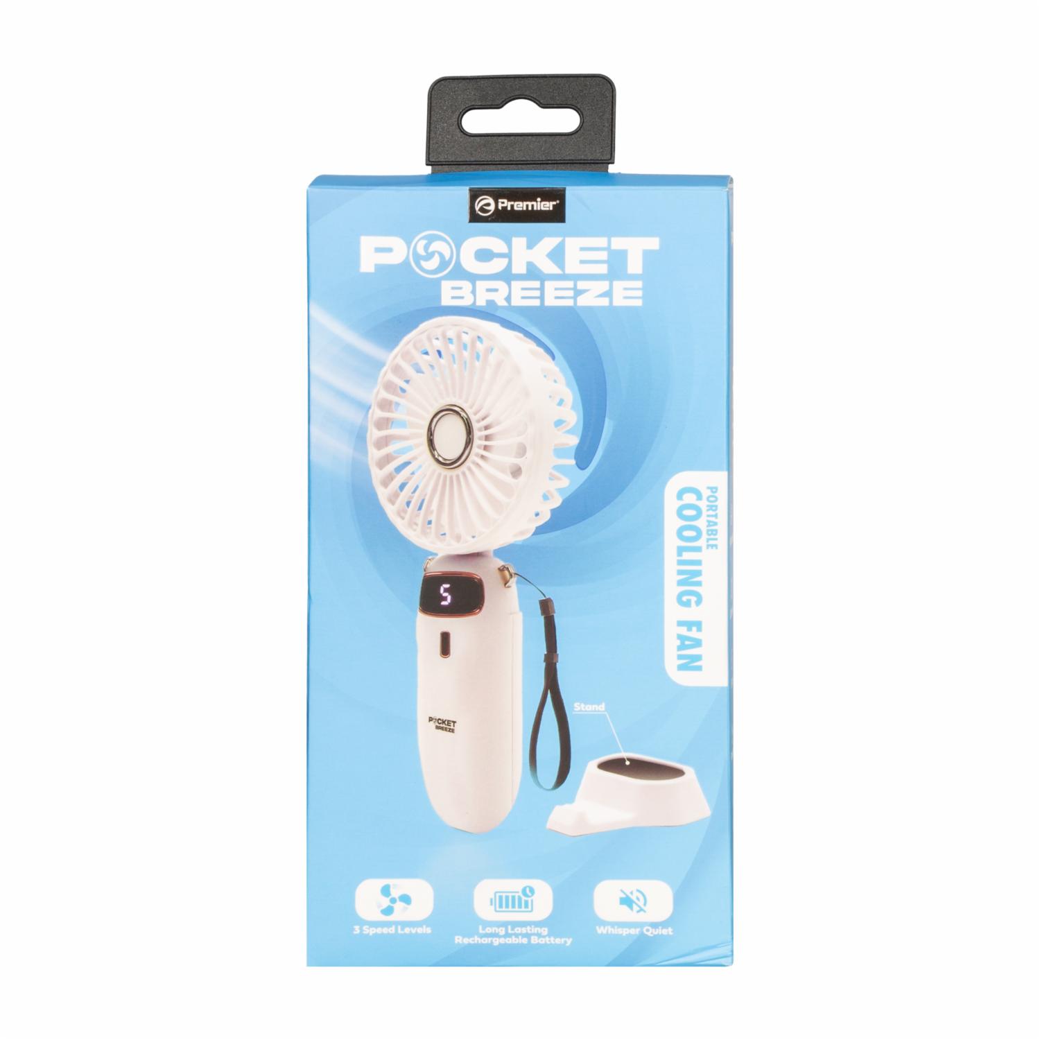 Mini Ventilador Portátil Recargable Correa PREMIER PBF02WH