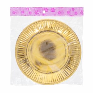 Platos Desechables Color Dorado 18 Cm IMPORTADORA CUMPLEAÑOS X 10 Uds