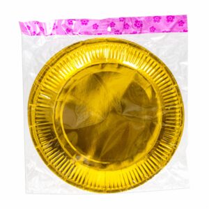 Plato Dorado D23 IMPORTADORA CUMPLEAÑOS X 10 Uds