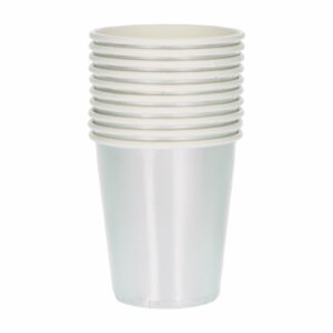 Vasos Desechables Color Plateado 8 Onzas IMPORTADORA CUMPLEAÑOS X 10 Uds