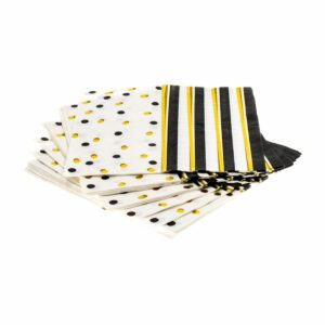 Servilletas Rayas Negras IMPORTADORA CUMPLEAÑOS X 20 Uds