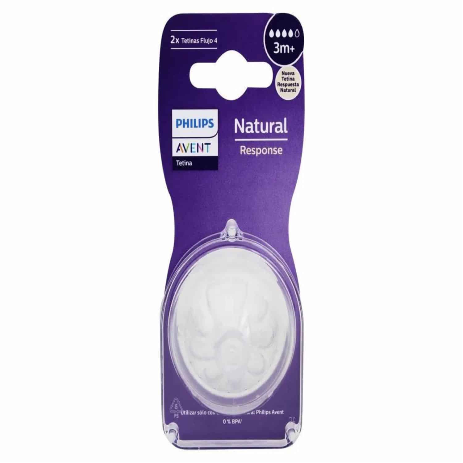 Tetina Natural Response T4 PHILIPS AVENT X 2 Uds - Imagen 2
