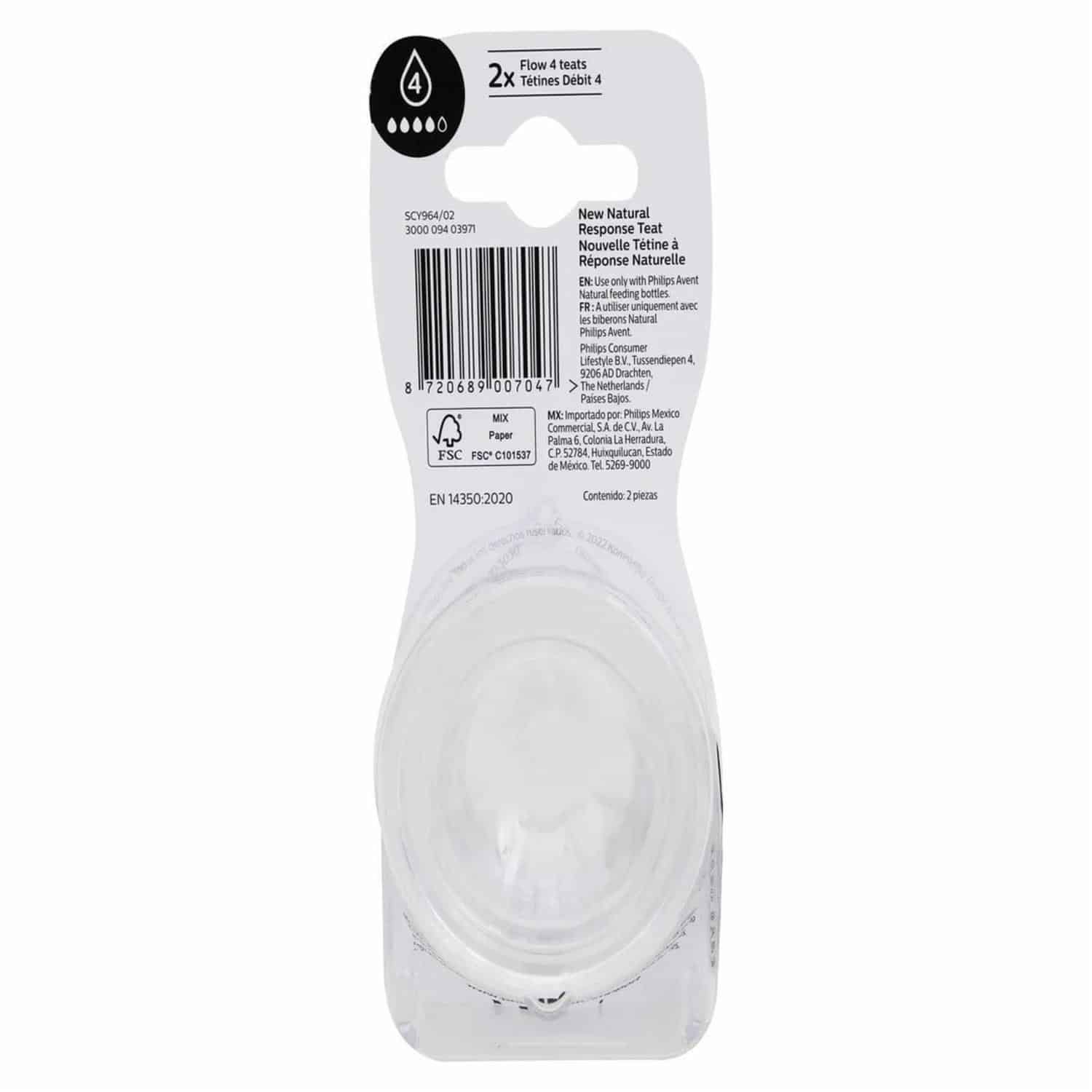 Tetina Natural Response T4 PHILIPS AVENT X 2 Uds - Imagen 3