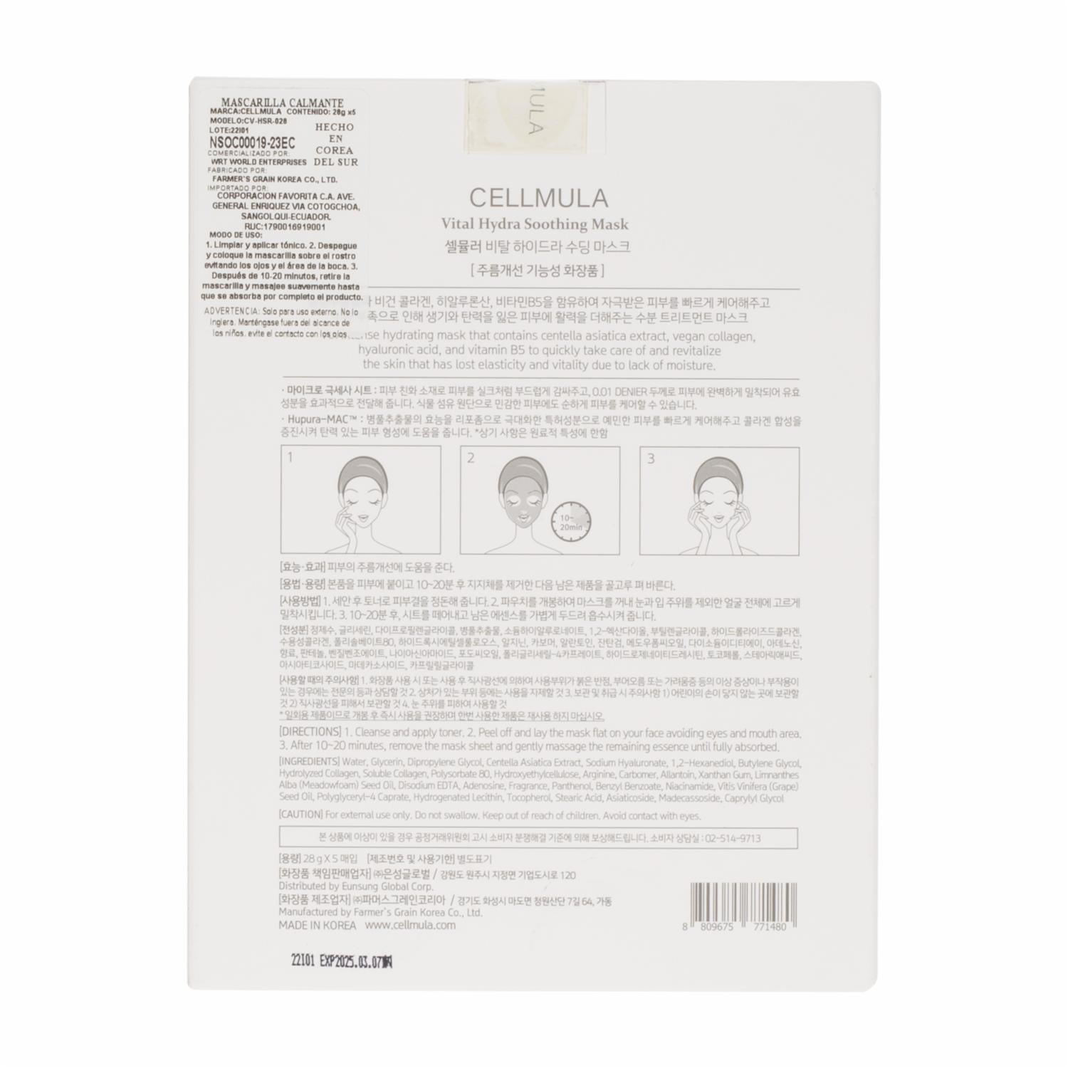 Mascarilla Facial Vital Hydra CELLMULA 28 G