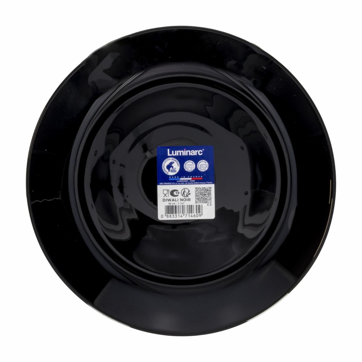 Plato Postre Diwali Negro LUMINARC 19 Cm