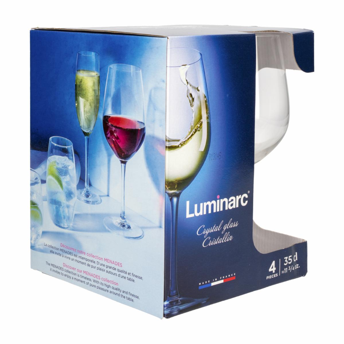 Set Copas De Vino Blanco Diseño Menades LUMINARC X4 Piezas