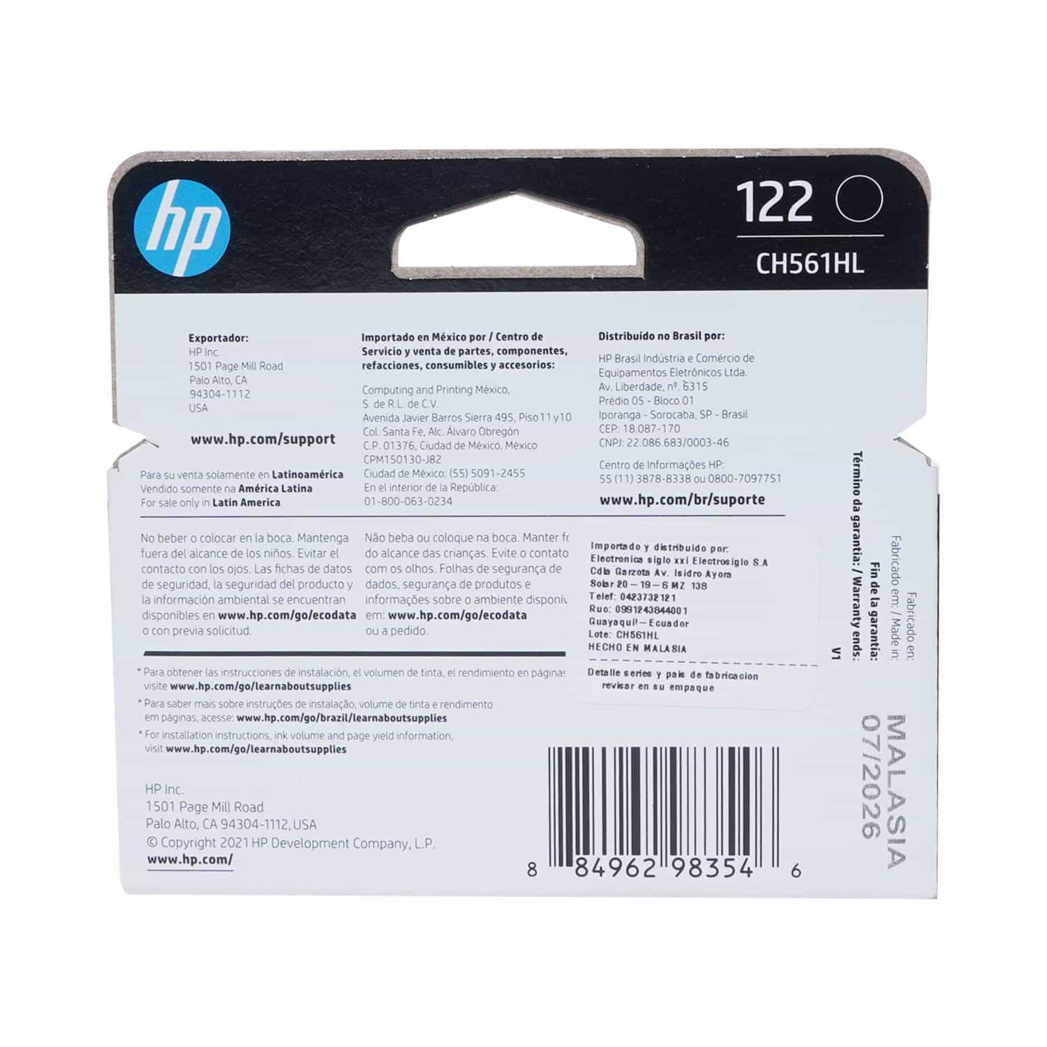 Tinta Para Impresora 122 Deskjet F2050 HP Negro - Imagen 2