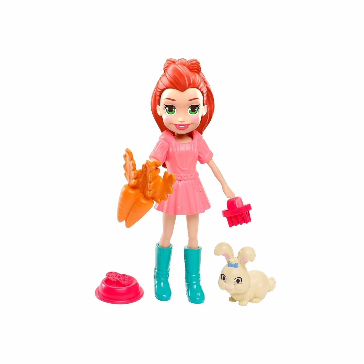 Set De Juego Muñeca Lila Y Su Conejito POLLY POCKET Incluye Accesorios