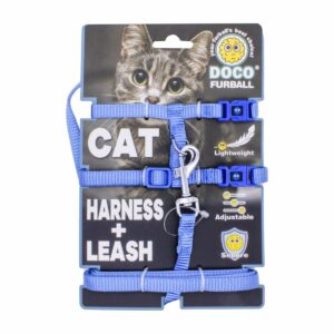 Arnés Y Collar Y Para Gato Color Azul DOCO Unidad