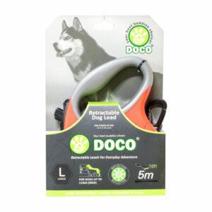 Correa Para Perro Retractable Color Rojo DOCO Talla Grande