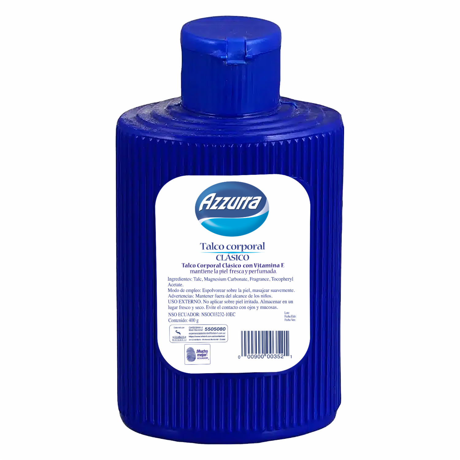 Talco Corporal Corporal AZZURRA 400 G - Imagen 2