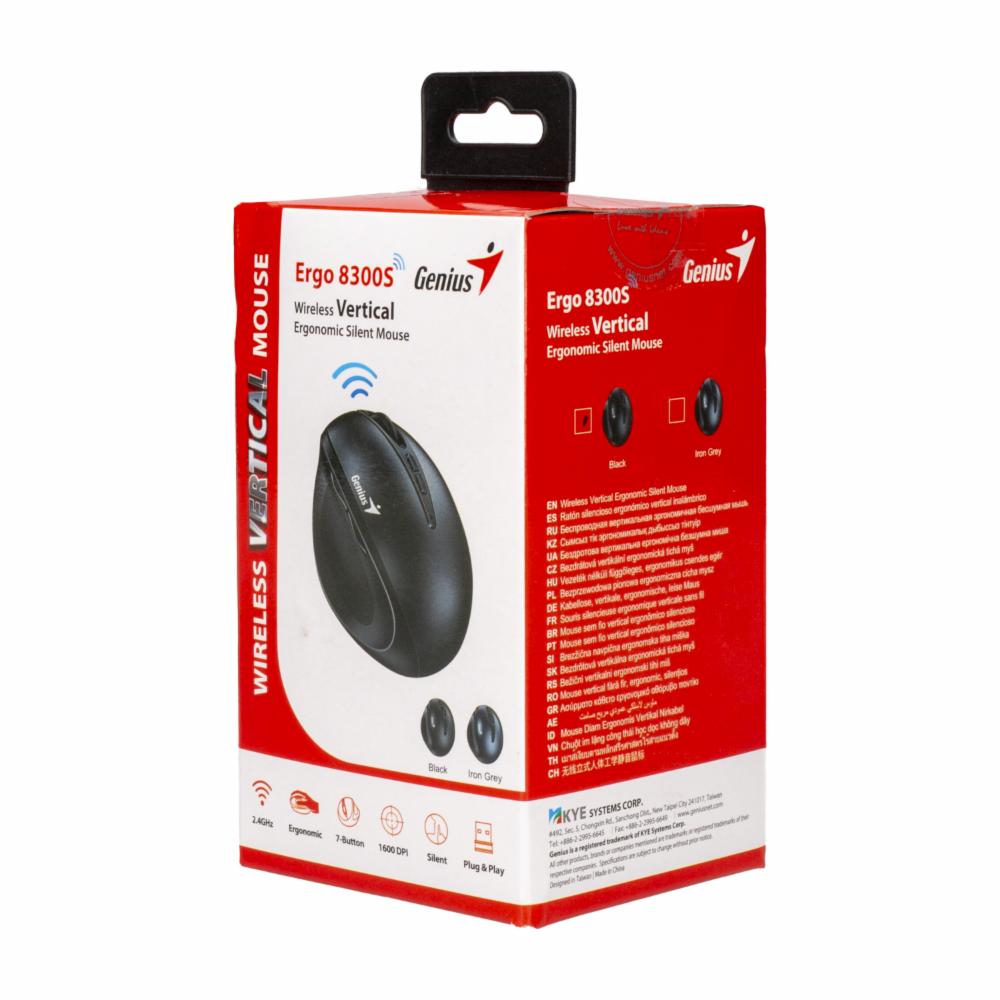 Mouse Ergonómico Vertical Modelo 8300 S 1600 DPI Negro GENIUS Inalámbrica - Imagen 6