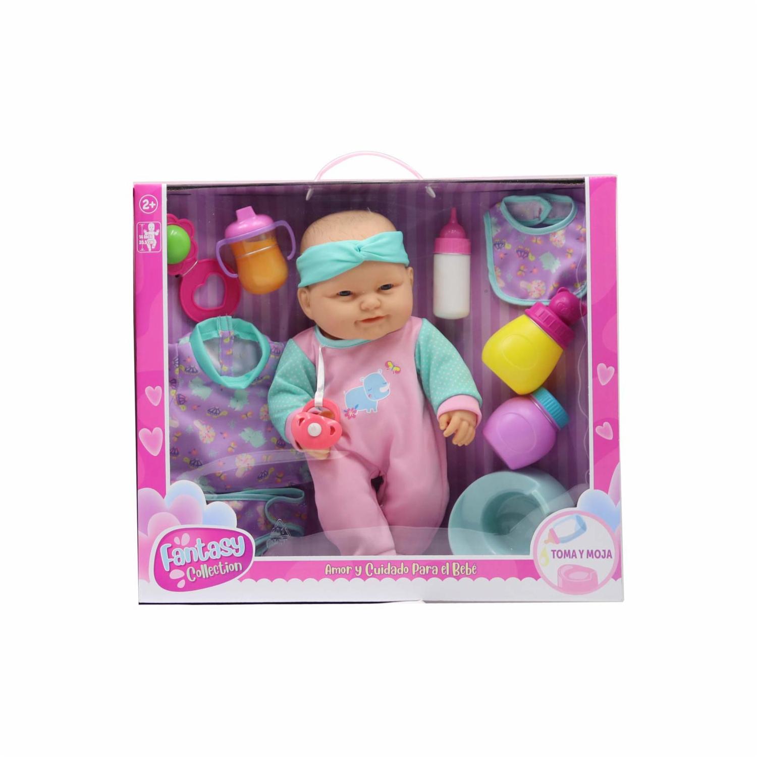 Muñeca Bebé Toma Y Hace Pipi FANTASY Incluye Accesorios - Imagen 3