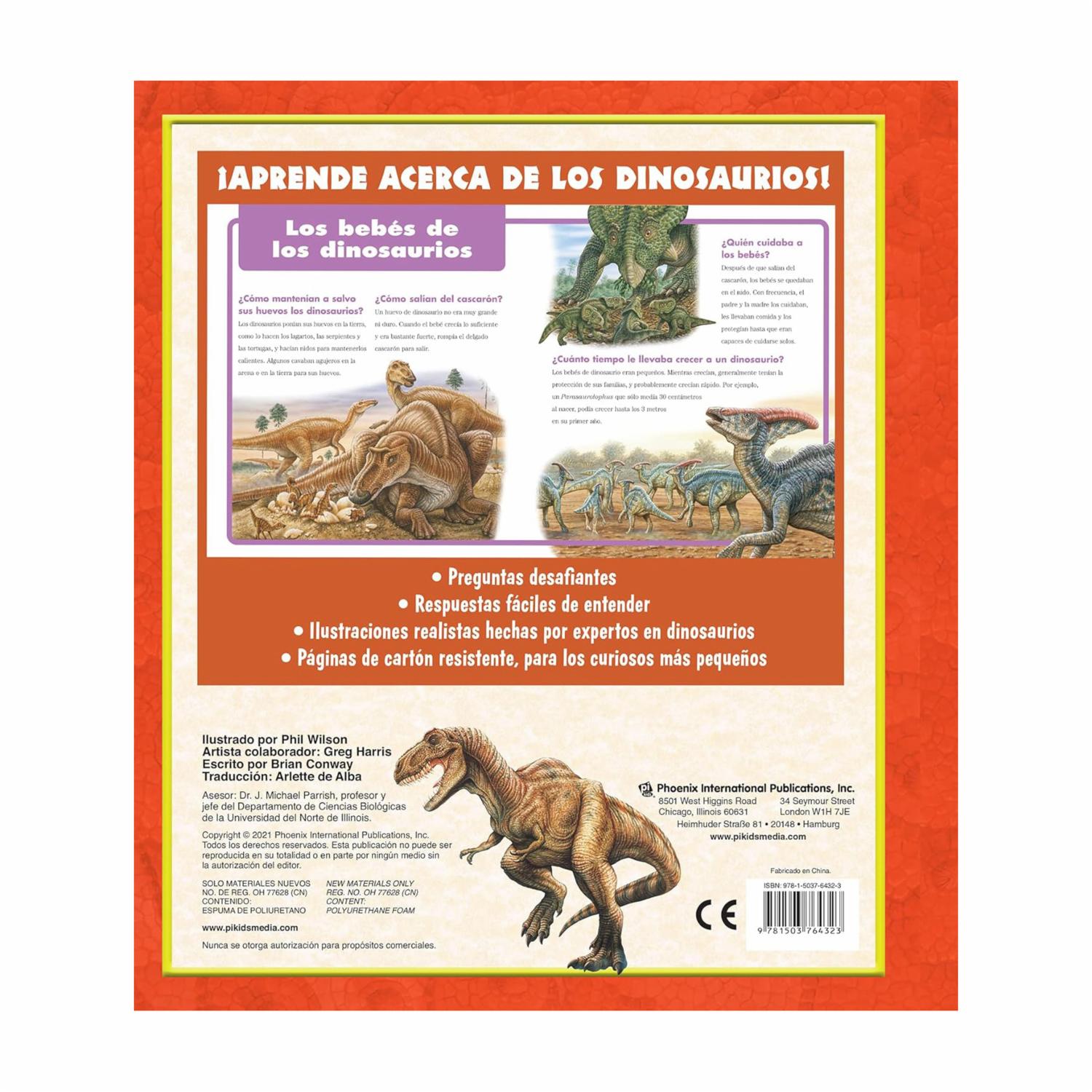 Libro Preguntas Y Respuestas De Dinosaurios PI KIDS 20 Páginas