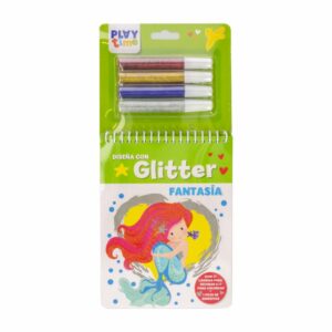 Libro Diseña Con Glitter Fantasia MEGABOOKS 36 Páginas