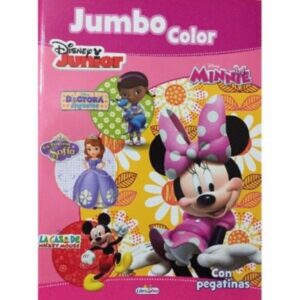 Jumbo Color Disney Junior Minnie Con Pegatinas Disney LIBRO DIVO 210 Páginas