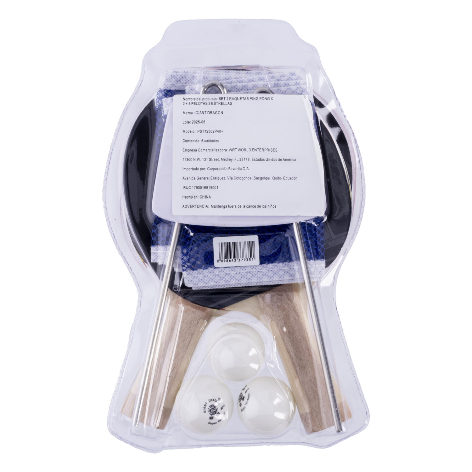 Set De Raquetas De Ping Pong GIANT DRAGON X 5 Uds - Imagen 2