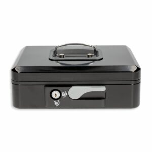 Caja De Seguridad Con Llave Y Manija Color Negra WRT 10"