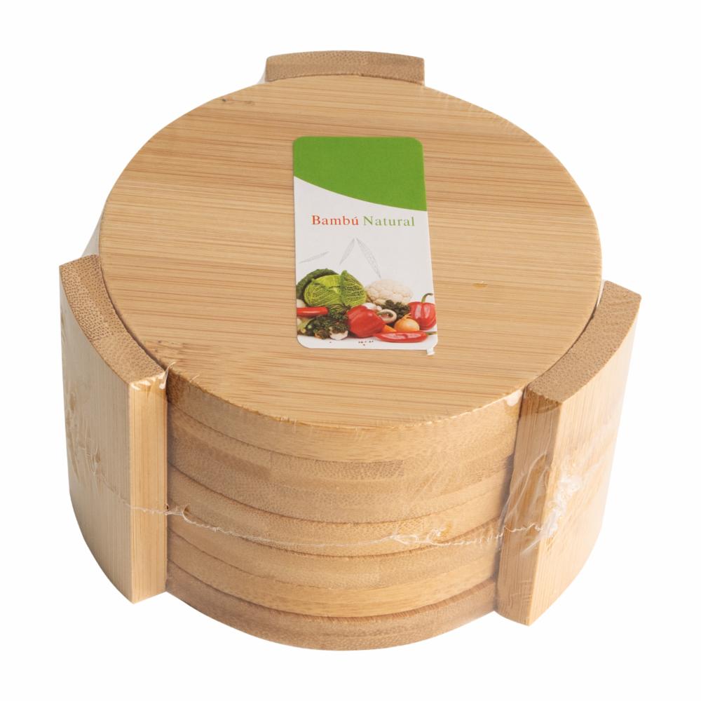 Set Portavasos Bambú Natural Z&L X 6 Uds