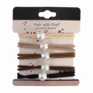 Ligas De Cabello Perlas Blancas Y Colores HAIR WITH FLAIR Unidad