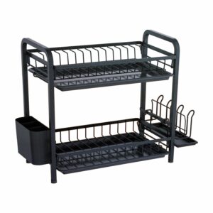 Escurridor De Platos Doble Altura Plástico FREE HOME 54.5X25X34.4 CM