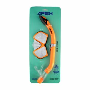 Snorkel + Mascara Naranja De Adulto APEX 2 Piezas