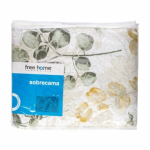 Sobrecama Martina Verde Mostaza FREE HOME 1 Plaza Y 1/2