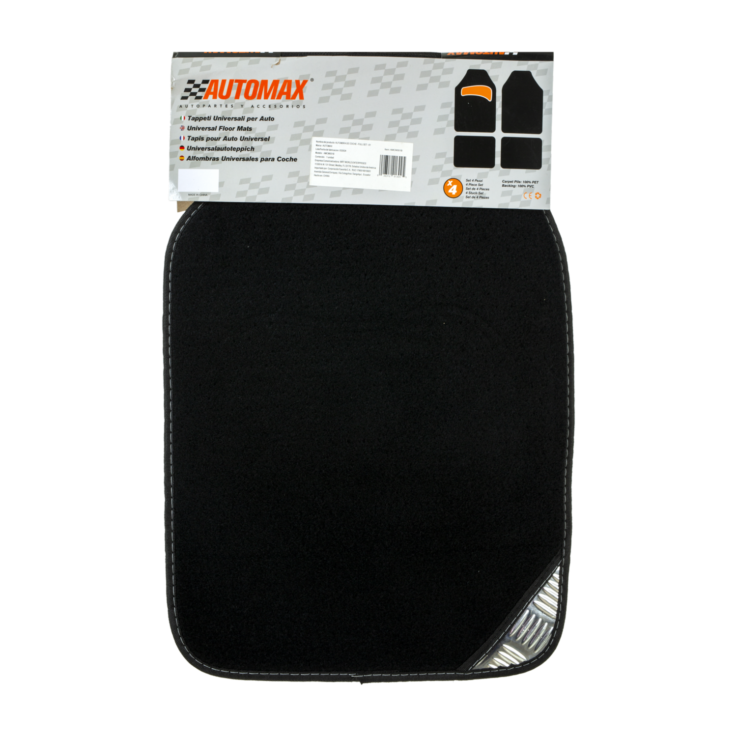 Moqueta Para Auto Textil Full Set AUTOMAX 4 Piezas