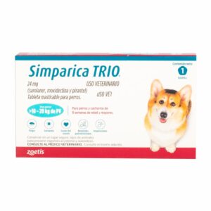 Antiparasitario Para Perros Interno Y Externo Trio De 10 a 20Kg SIMPARICA De 10 Kg A 20 Kg