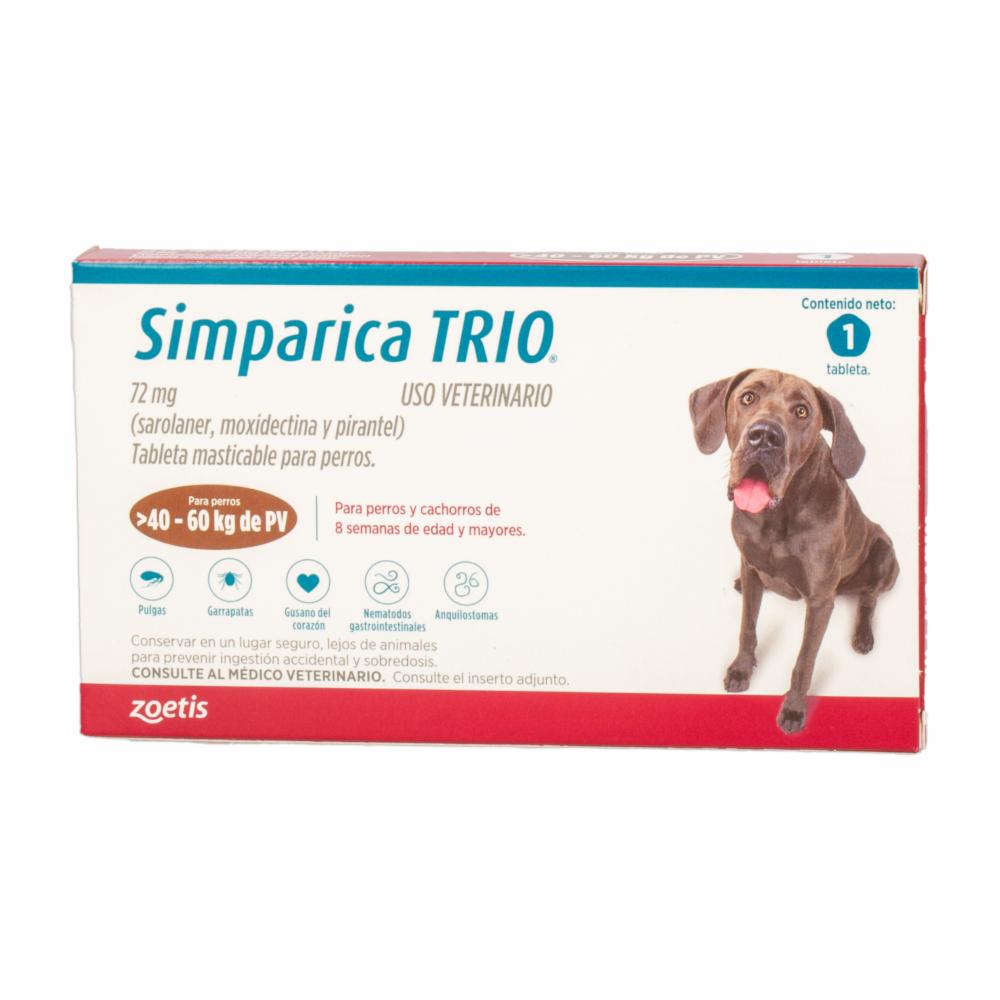 Antiparasitario Para Perros Interno Y Externo Trio De 40,1 A 60 Kg ...
