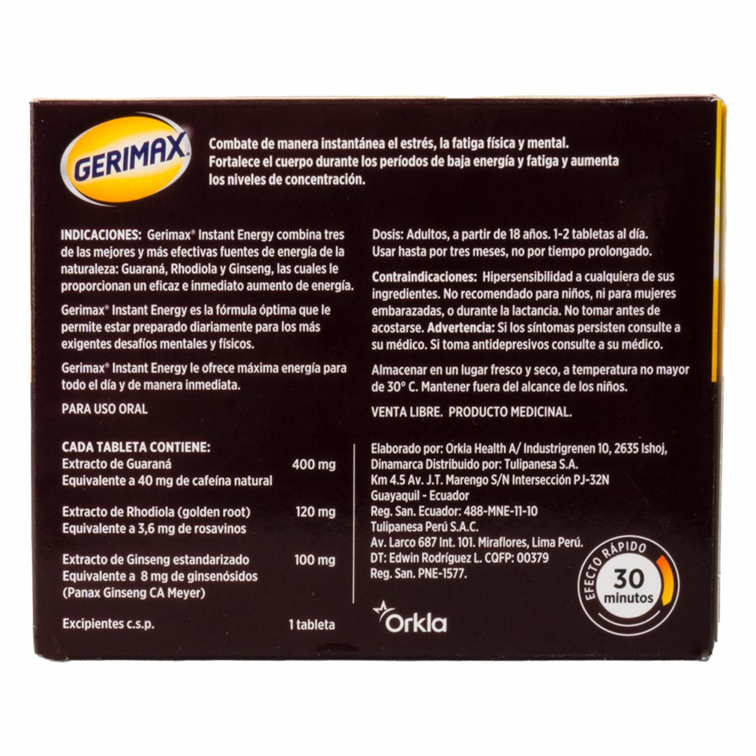 Multivitaminico Energia Instantanea GERIMAX 30 U - Imagen 3