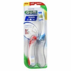 Cepillo Dental De Viaje Cerdas Suaves GUM Pack X2 U