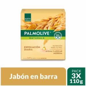 Jabón En Barra Avena y Azúcar Morena PALMOLIVE 3 X 110 G
