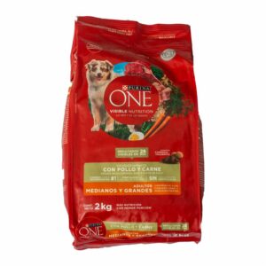 Alimento Para Perros Adultos Medianos Y Grandes, Pollo Y Carne PURINA ONE 2 Kg