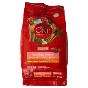 Alimento Para Perros Adultos Medianos Y Grandes, Pollo Y Cordero PURINA ONE 2 Kg