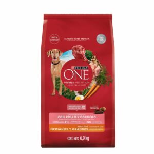 Alimento Para Perros Super Premium Elaborado Con Pollo Y Cordero PURINA ONE 6 Kg