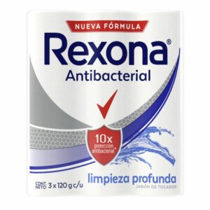 Jabón En Barra Antibacterial Limpieza Profunda REXONA 3 X 120 G